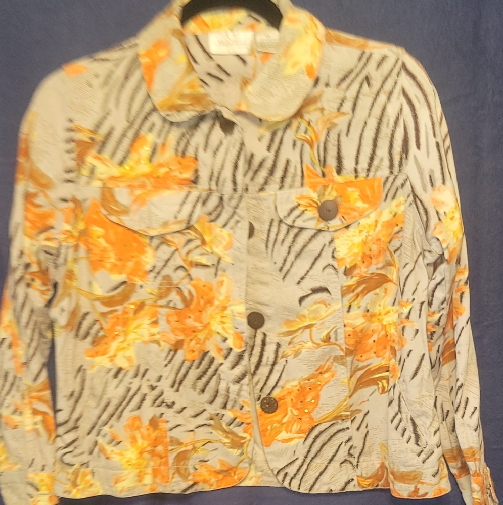 Studio Works Orange and Black Jean Jacket